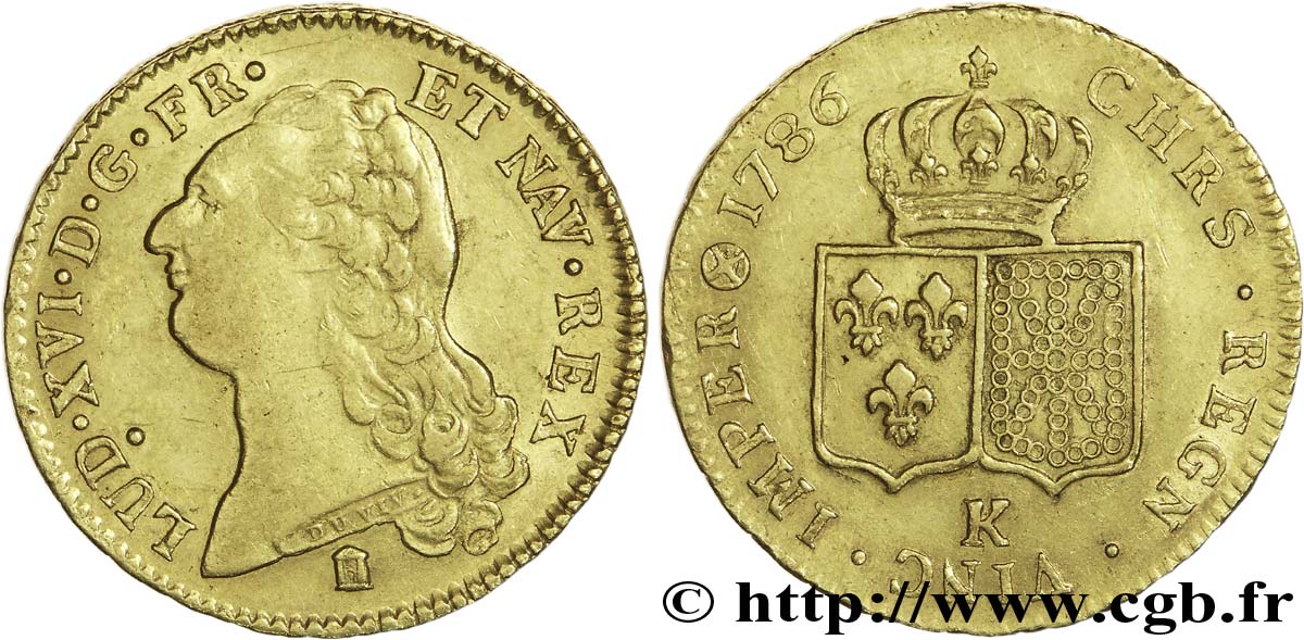 LOUIS XVI Double louis d’or aux écus accolés 1786 Bordeaux AU