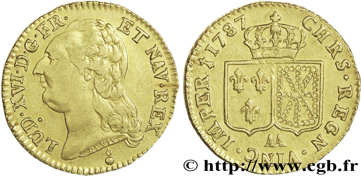 LOUIS XVI Louis d or aux écus accolés 1787 Metz TTB/TTB+