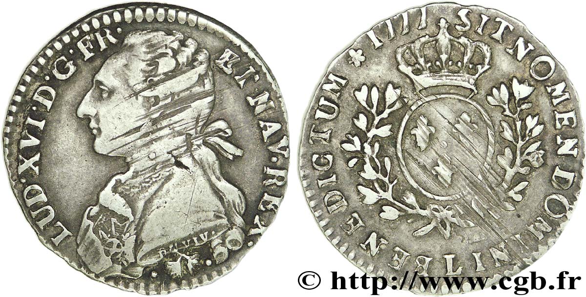 LOUIS XVI Dixième d écu dit “aux branches d olivier”, buste du louis 1777 Bayonne TTB