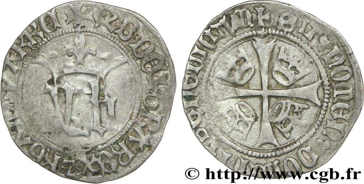 NAVARRE - KINGDOM OF NAVARRE - JOHN I (II OF ARAGON) AND BLANCHE II Blanc XF
