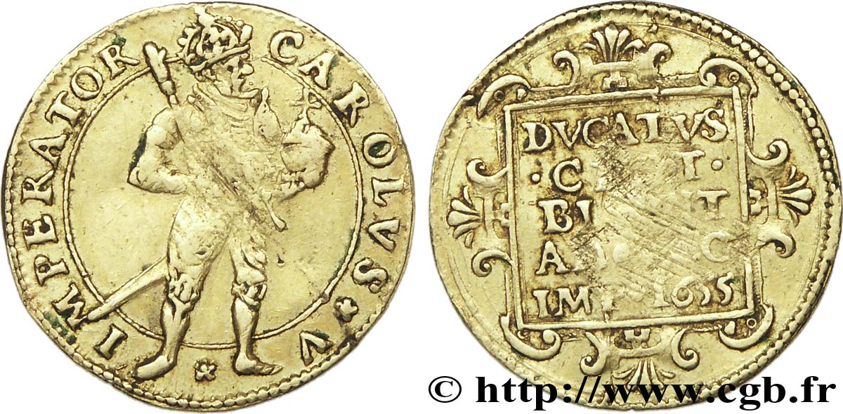 TOWN OF BESANCON - COINAGE STRUCK IN THE NAME OF CHARLES V Demi-ducat XF