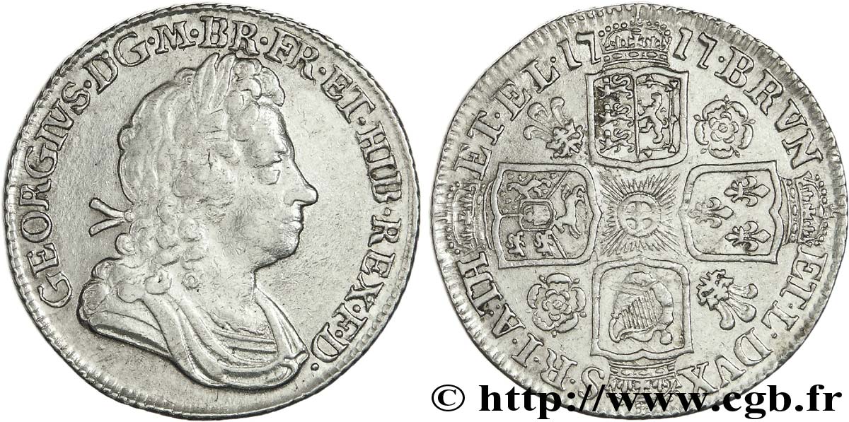 GREAT-BRITAIN - GEORGES IER Schilling 1717 Londres BB/q.SPL