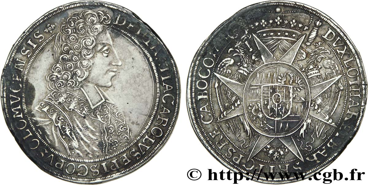AUSTRIA - OLMUTZ - CHARLES III JOSEPH OF LORRAINE Thaler 1704 Olmutz MBC+
