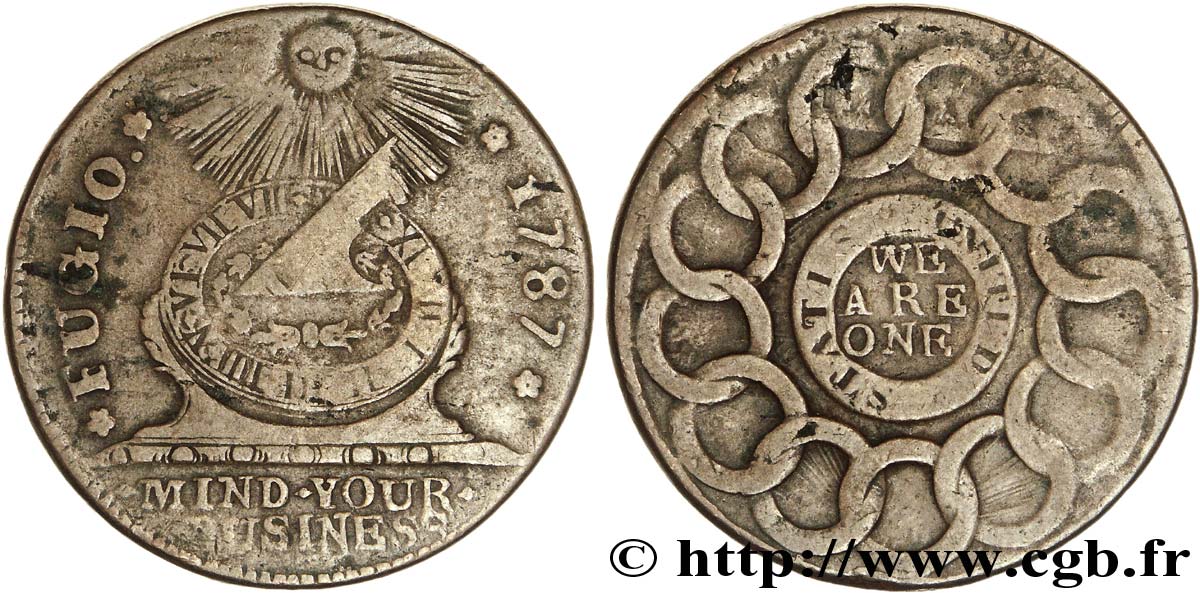 UNITED STATES OF AMERICA Fugio cent 1787  VG