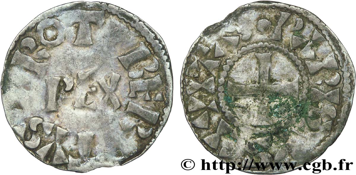 ROBERT II LE PIEUX Denier n.d. Paris TTB