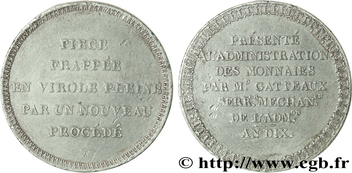Module de 5 francs par Gatteaux 1802 Paris  EBC 