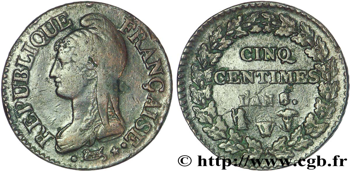 Cinq centimes Dupré, grand module 1800 Lille/Nantes F.115/147 TTB 