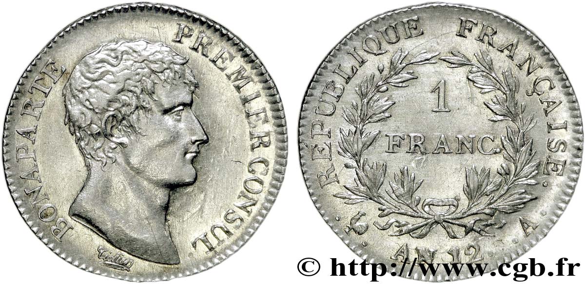 1 franc Bonaparte Premier Consul 1804 Paris F.200/8 EBC 