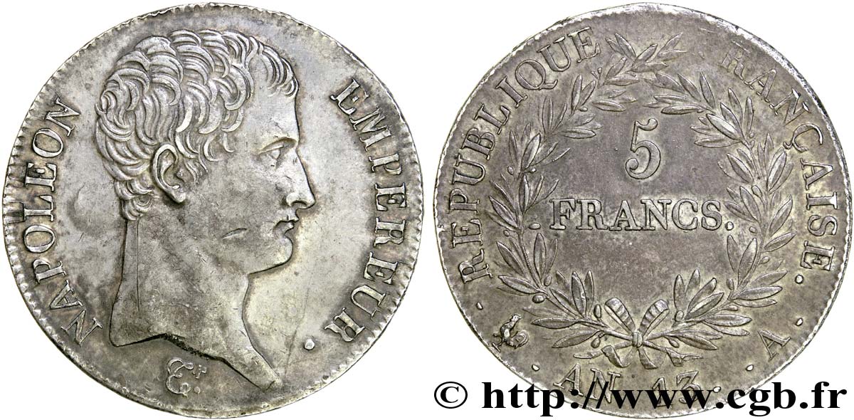 5 francs Napoléon Empereur, calendrier révolutionnaire 1805 Paris F.303/2 MBC 