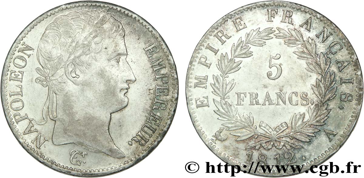 5 francs Napoléon Empereur, Empire français 1812 Paris F.307/41 VZ 