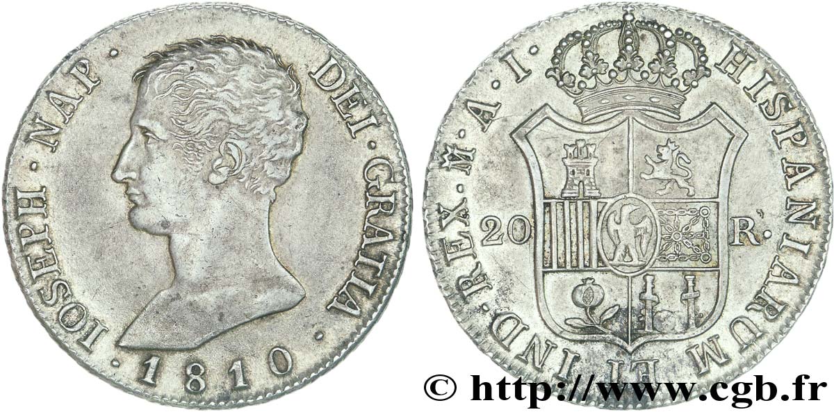 20 reales  1810 Madrid VG.2066  XF 