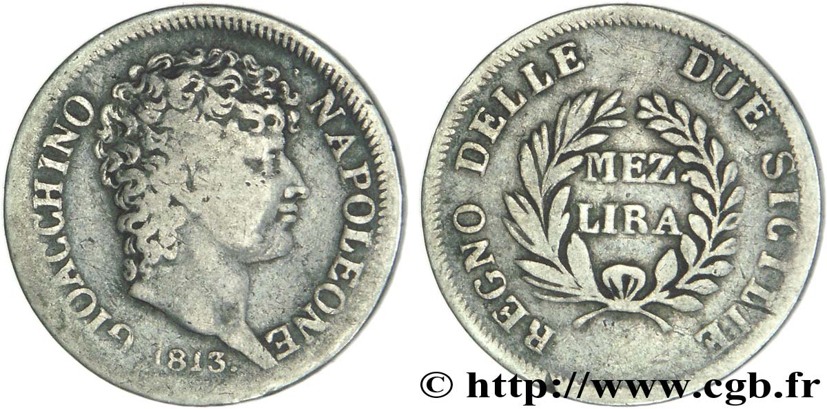 Mezza lira 1813 Naples VG.2262  S 