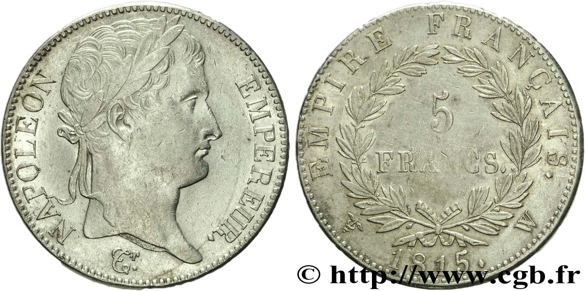 5 francs Napoléon Empereur, Cent-Jours 1815 Lille F.307A/9 TTB 