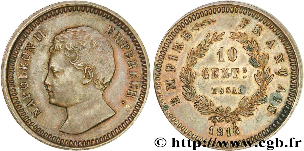 Essai de 10 centimes en bronze 1816   VG.2412  SUP 