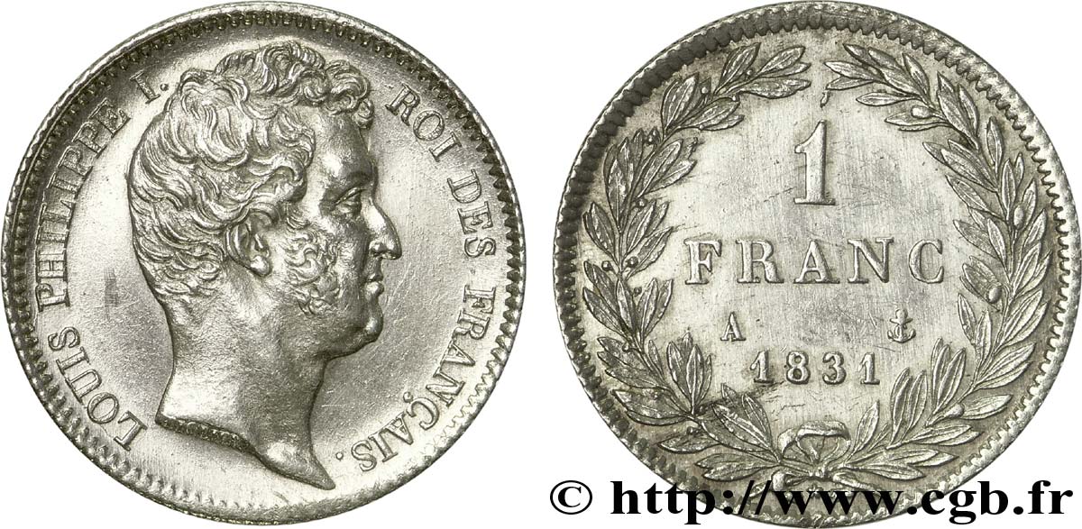 1 franc Louis-Philippe, tête nue 1831 Paris F.209/1 TTB+ 