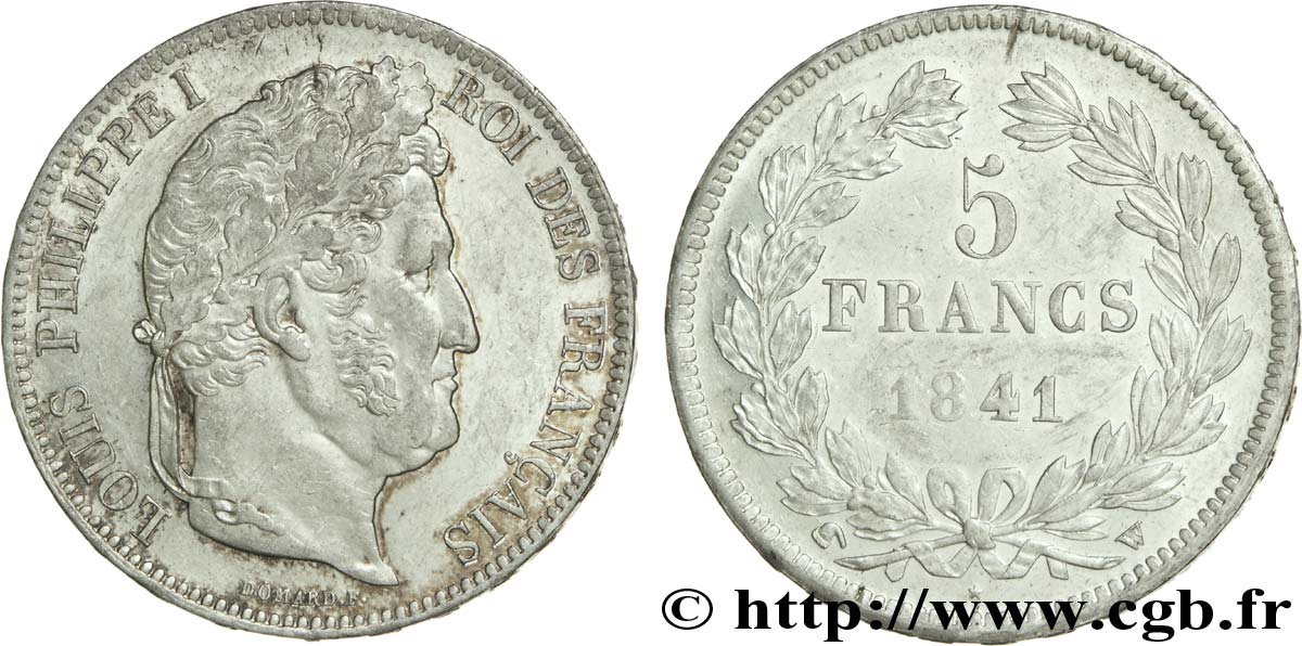 5 francs, IIe type Domard 1841 Lille F.324/94 TTB 