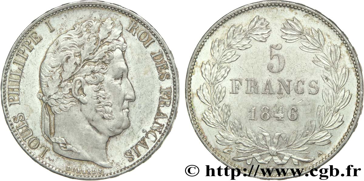 5 francs, IIIe type Domard 1846 Paris F.325/10 AU 