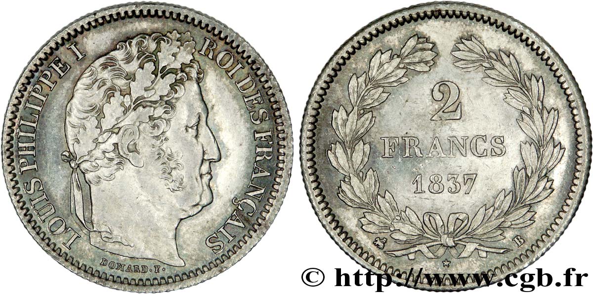 2 francs Louis-Philippe 1837 Rouen F.260/59 SUP 