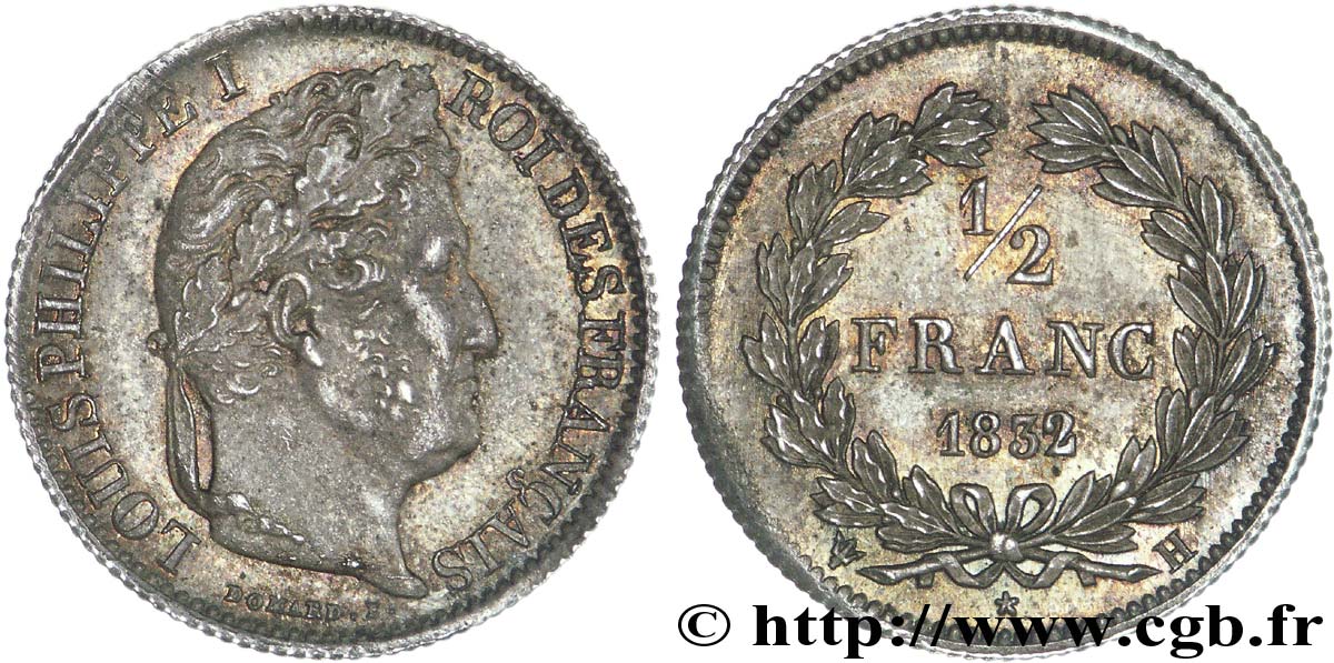 1/2 franc Louis-Philippe 1832 La Rochelle F.182/19 AU 