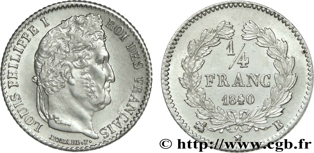 1/4 franc Louis-Philippe 1840 Rouen F.166/81 AU 