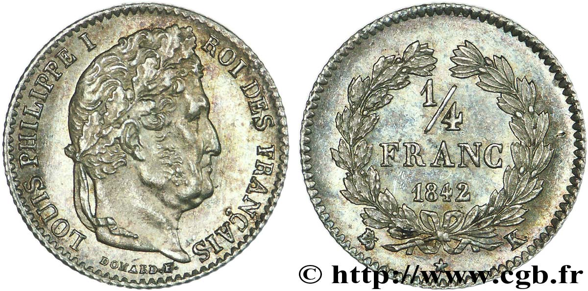 1/4 franc Louis-Philippe 1842 Bordeaux F.166/91 EBC 