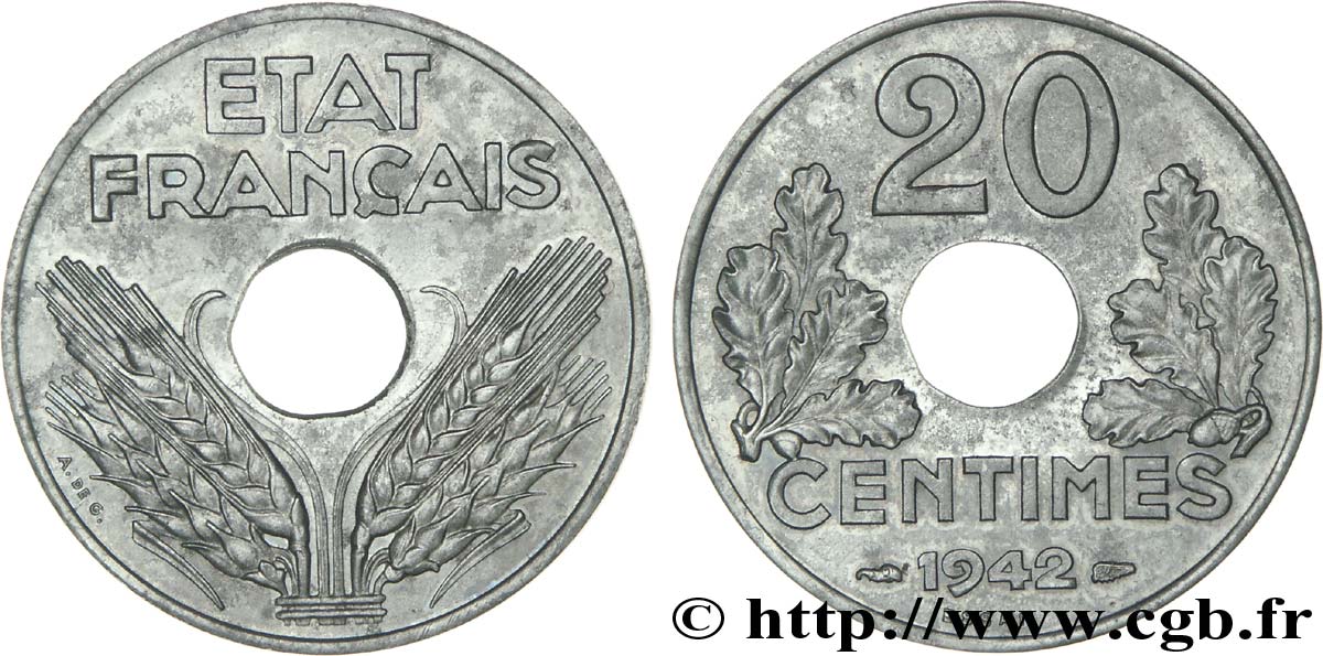 Essai de 20 centimes fer 1942 Paris F.154/2 VZ 