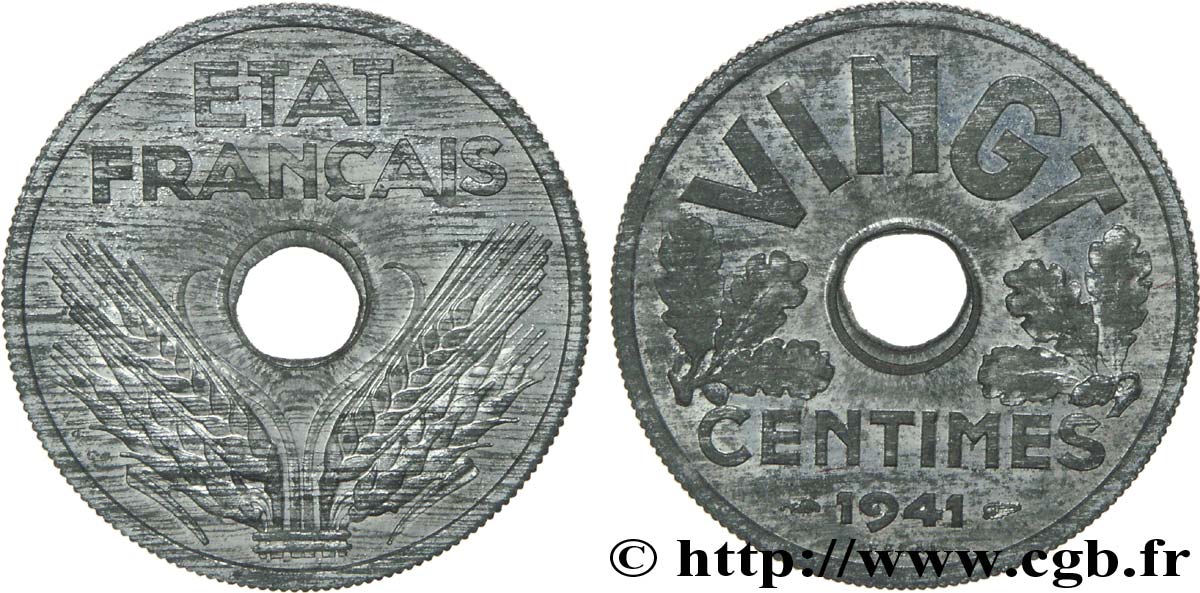 Essai de vingt centimes 1941 Paris F.152/1 MS 