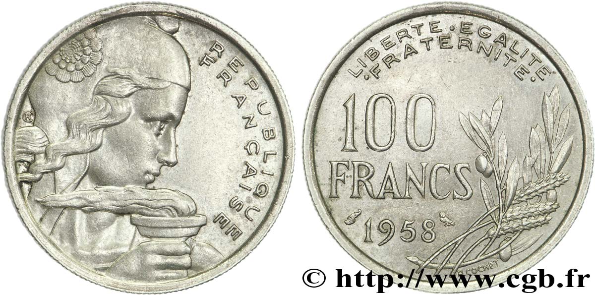 100 francs Cochet, chouette 1958 Paris F.450/13 XF 