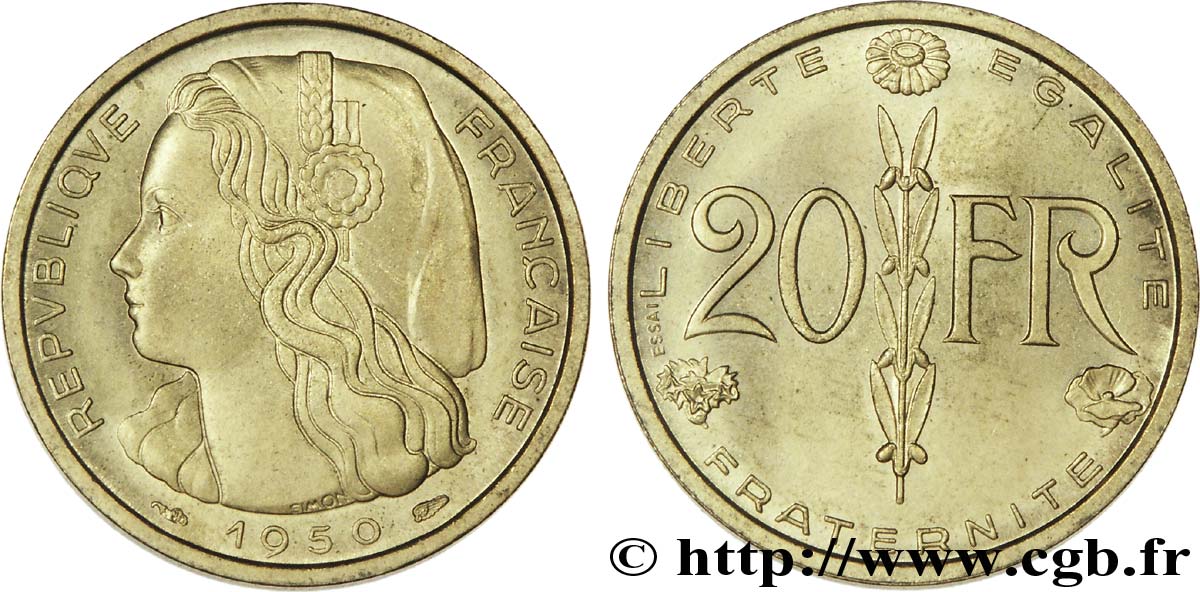 Essai du concours de 20 francs par Simon 1950 Paris Maz.2764  MS 