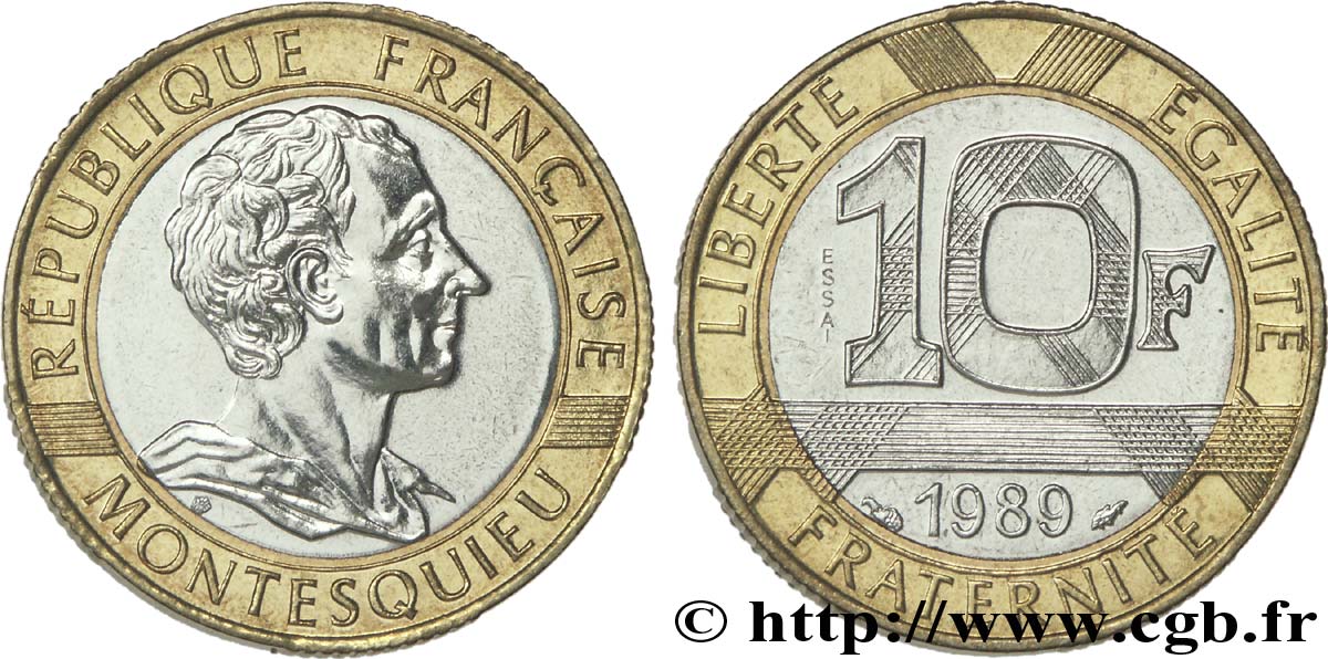 Essai de 10 francs Montesquieu 1989 Pessac F.376/1 SPL 