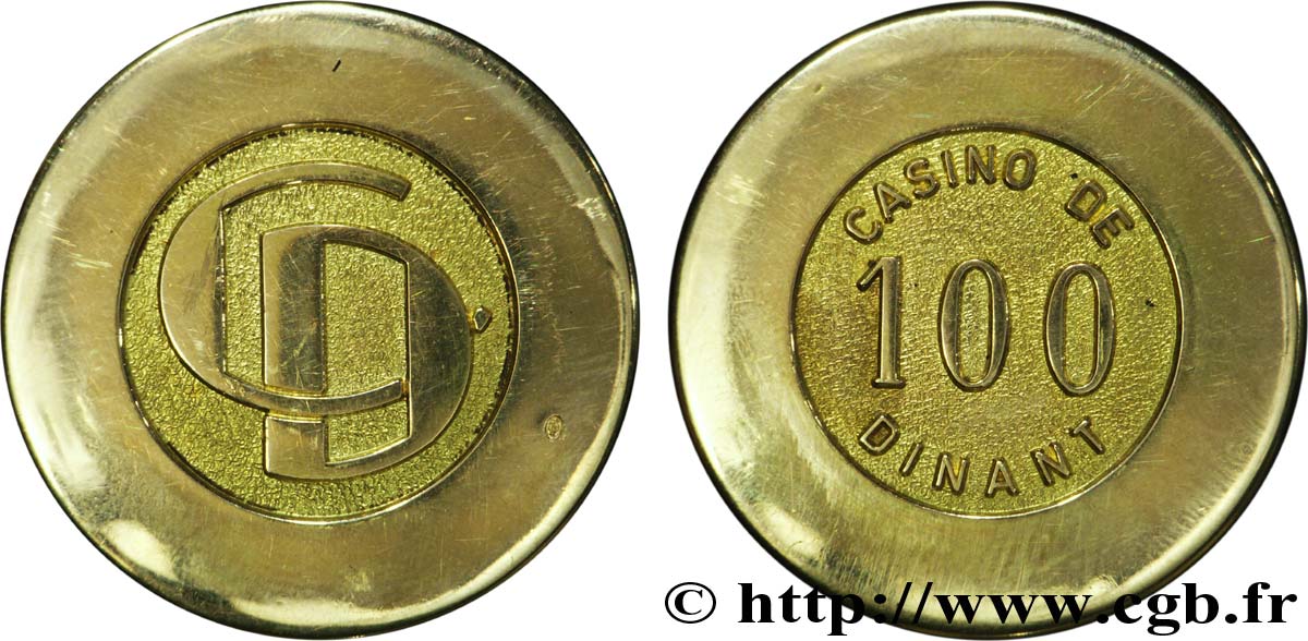 BELGIQUE - CASINO DE DINANT Jeton de 100 francs n.d.  EBC 