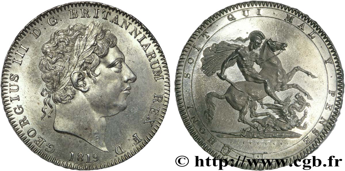 GRANDE-BRETAGNE - GEORGES III Couronne (Crown) 1819 Londres SUP 