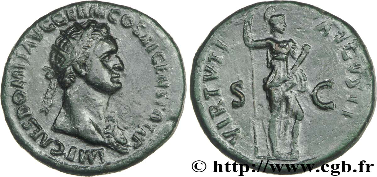 DOMITIANUS Dupondius, (MB, Æ 27) XF