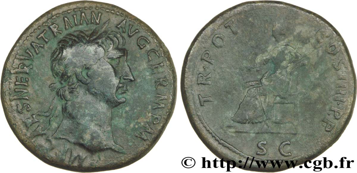 TRAIANO Sesterce, (GB, Æ 35) XF/VF