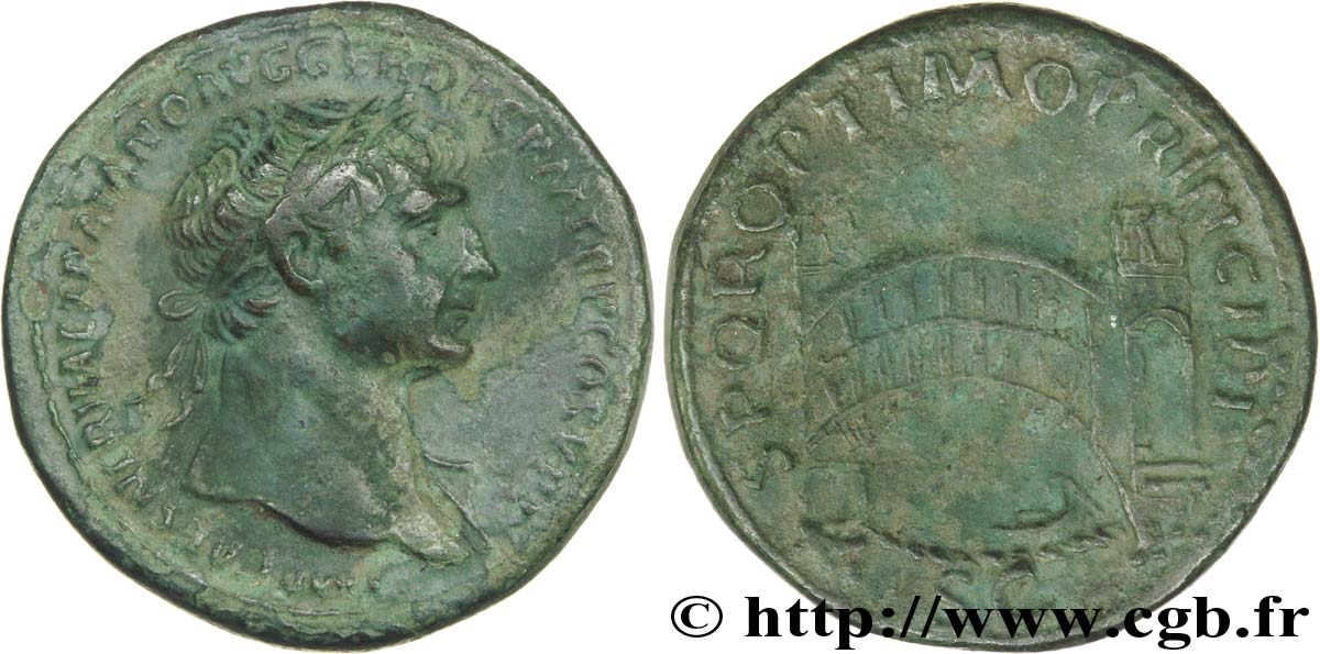 TRAJANUS Sesterce, (GB, Æ 34) XF