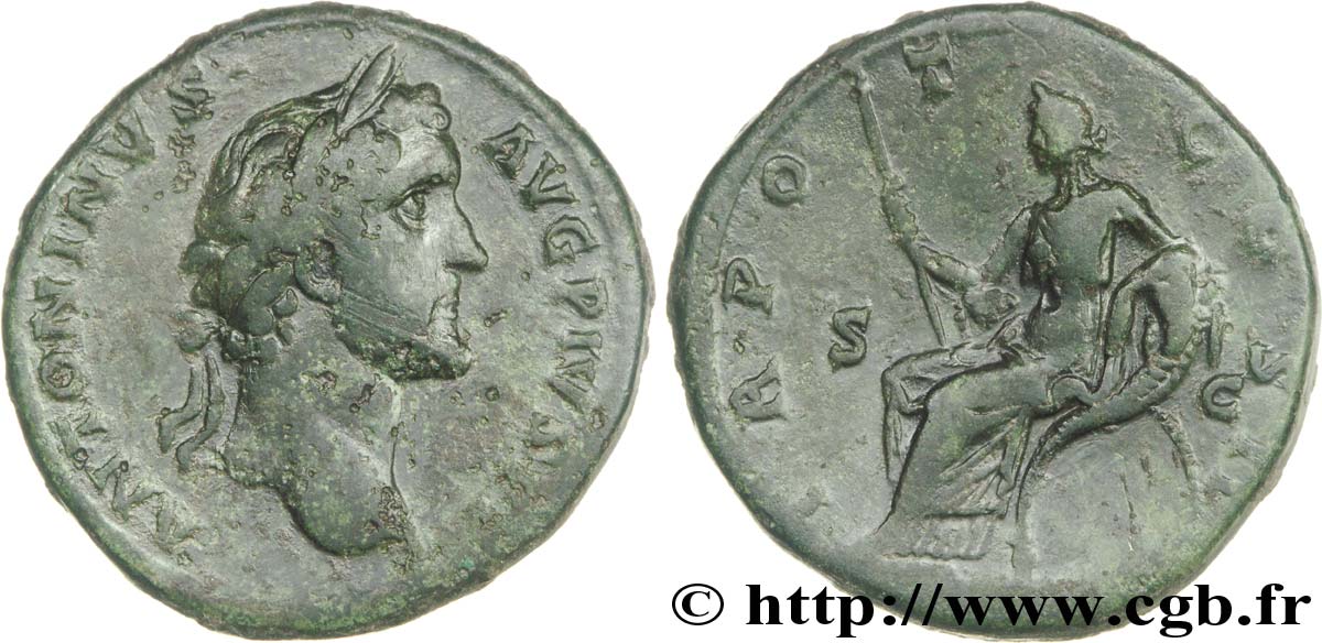 ANTONINO PIO Sesterce, (GB, Æ 33) XF