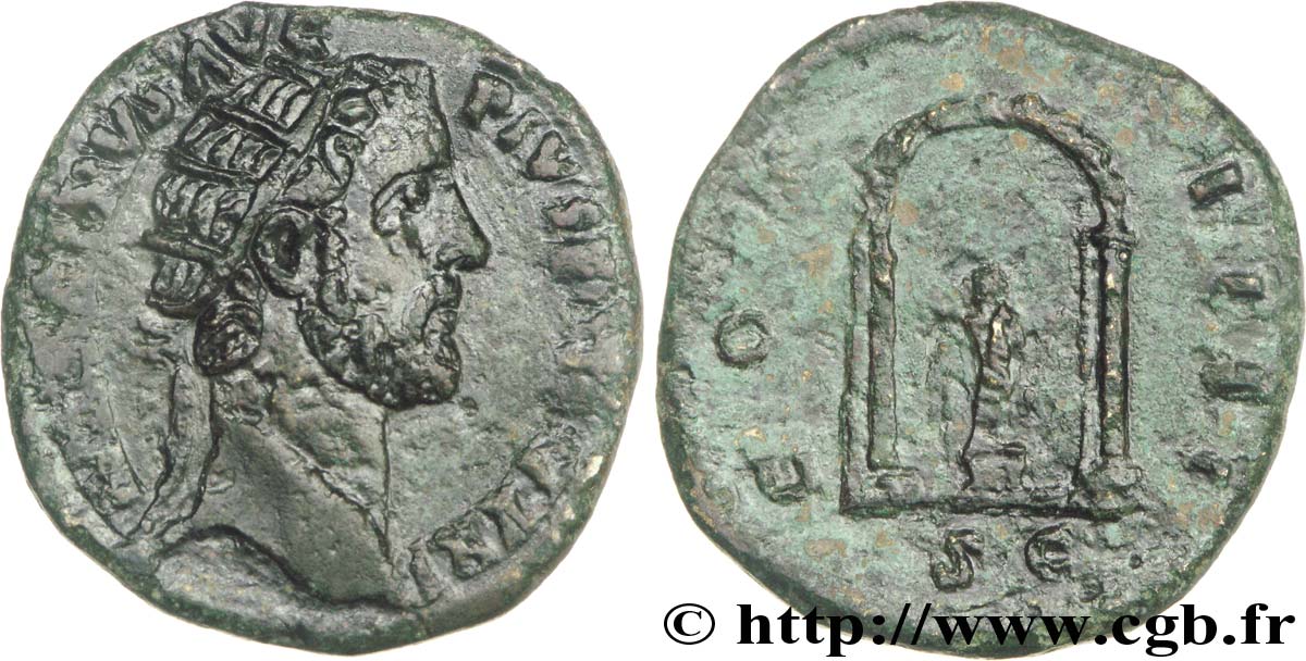 ANTONINUS PIUS Dupondius, (MB, Æ 25) SS/fSS