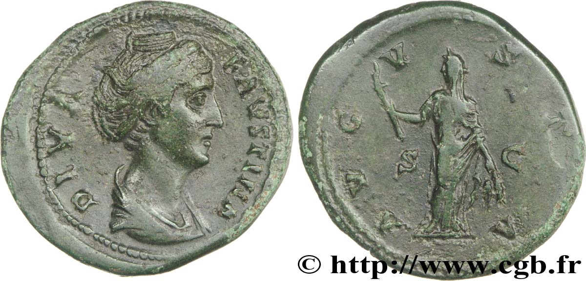 FAUSTINA MAGGIORE Dupondius, (MB, Æ 29) XF