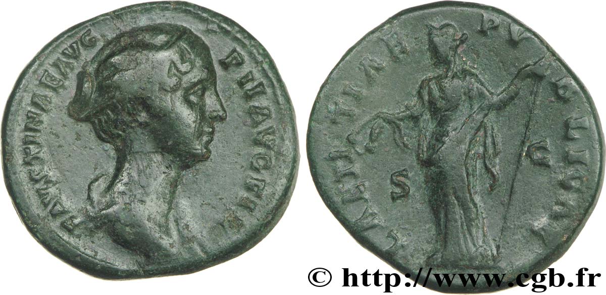 FAUSTINA GIOVANE Dupondius, (MB, Æ 27) VF/XF