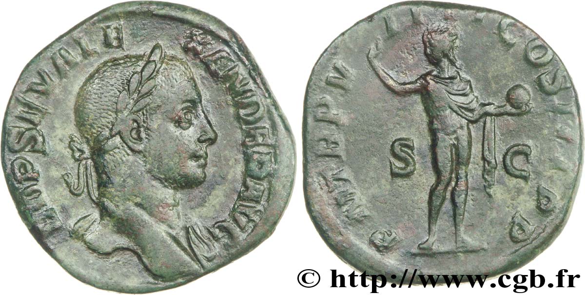 SEVERUS ALEXANDER  Sesterce, (GB, Æ 30) AU/XF