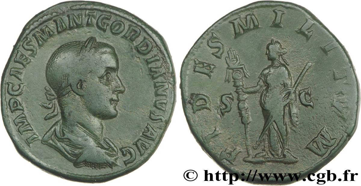 GORDIANUS III Sesterce, (GB, Æ 31) fVZ/SS