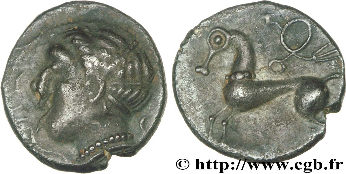 IMITATION EMPORITAINE known as of the  Treasury of Bridiers  Drachme à la victoire, imitation d’Emporia BB/SPL