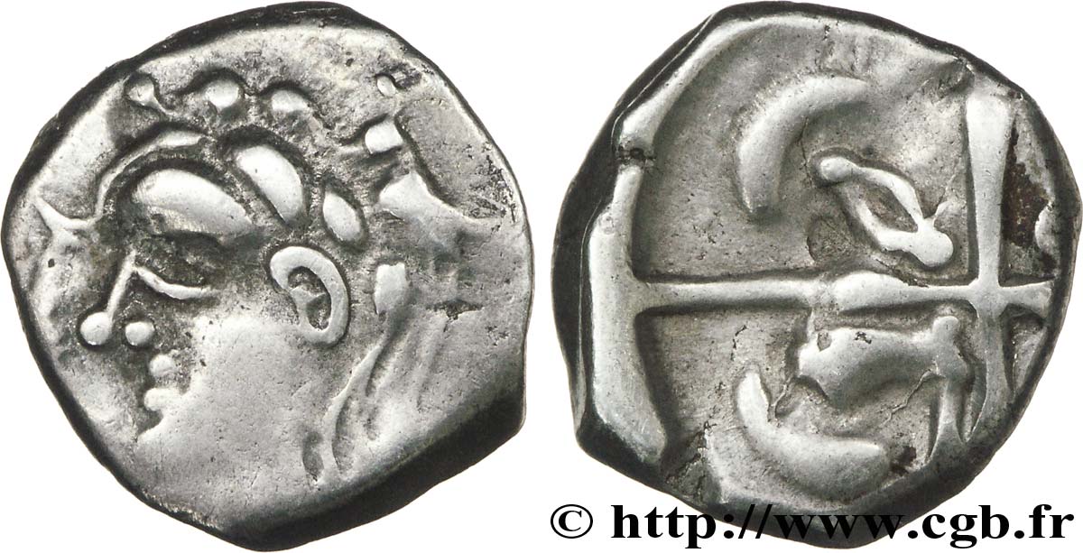 GALLIA - SUDOVESTE DELLA GALLIA - VOLCÆ TECTOSAGES (Regione di Tolosa) Drachme de style hybride entre “cubiste et romanisé”, S. 55 var BB