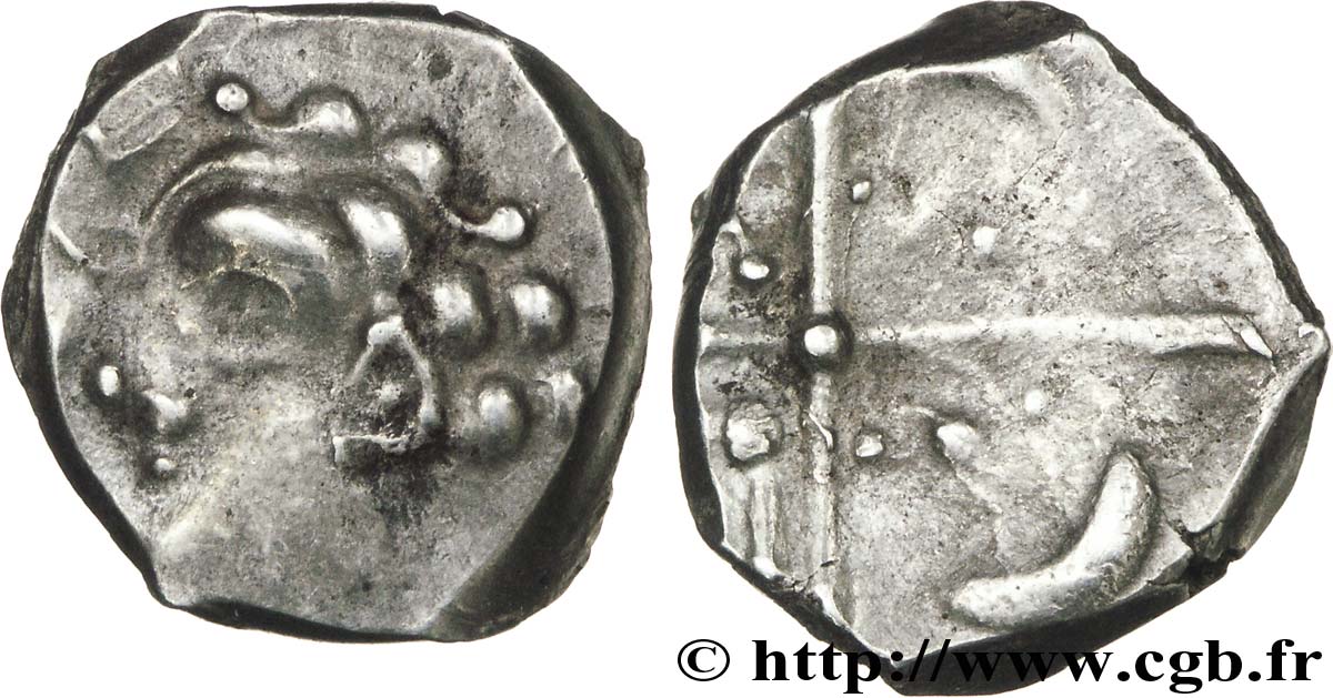 VOLQUES TECTOSAGES (région de Toulouse) Drachme de style hybride entre “cubiste et romanisé”, S. 58 TTB/TB+