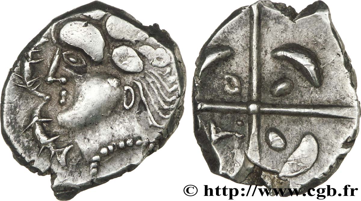 GALLIA - SUDOVESTE DELLA GALLIA - VOLCÆ TECTOSAGES (Regione di Tolosa) Drachme de style hybride entre “cubiste et romanisé”, S. 60 AU