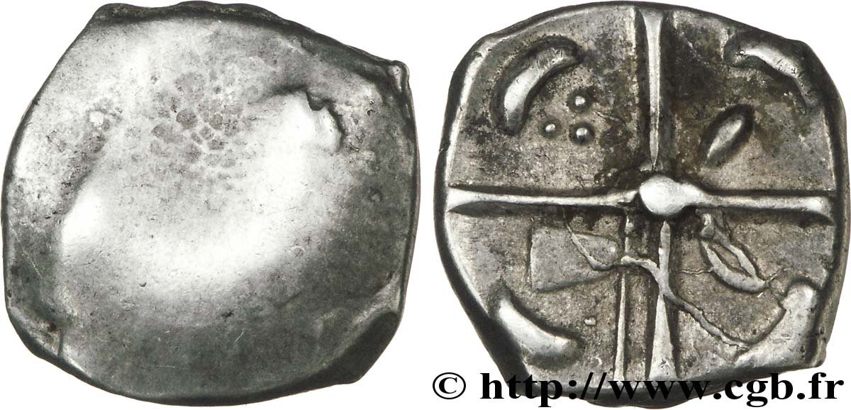 GALLIA - SOUTH WESTERN GAUL - VOLCÆ TECTOSAGES (Area of Toulouse) Drachme de style hybride entre “cubiste et romanisé”, S. 70 - 376 var. XF