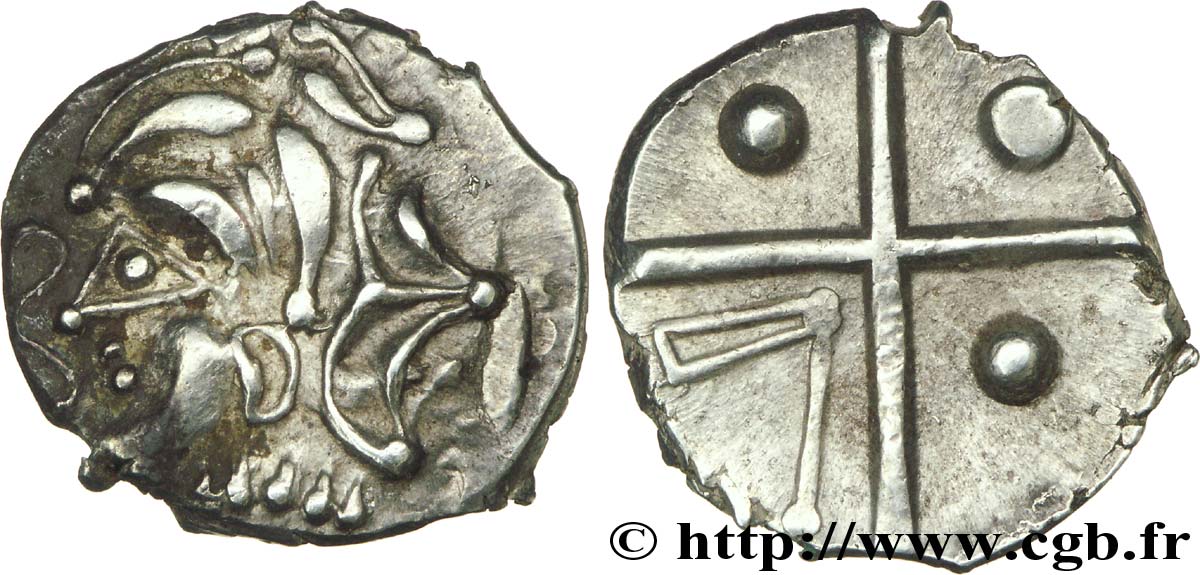 GALLIA - SOUTH WESTERN GAUL - CADURCI (Area of Cahors) Drachme “à la tête triangulaire”, S. 140 AU