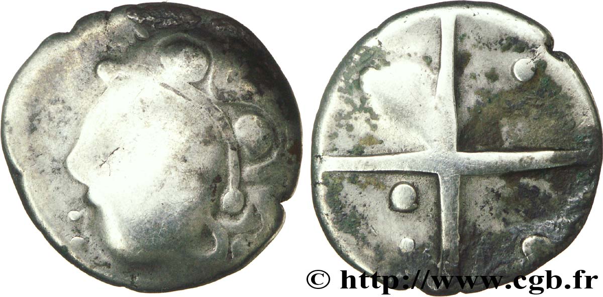 GALLIA - SUDOVESTE DELLA GALLIA LONGOSTALETES (Regione di Narbonne) Drachme “au style languedocien”, S. 281 var. à la grosse tête VF