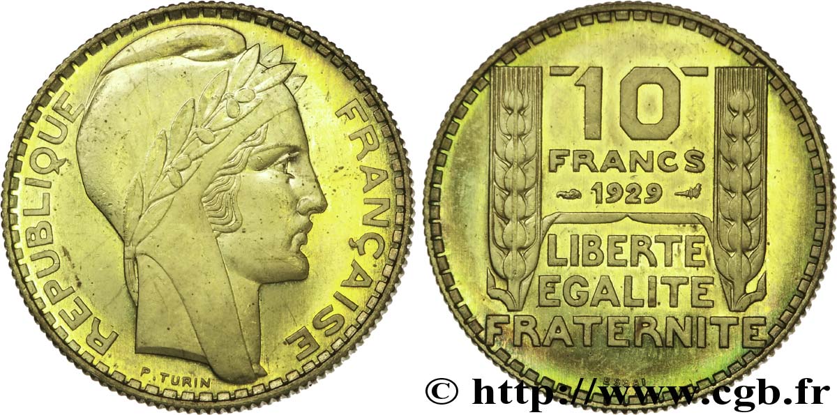 Essai de 10 francs par Turin en bronze-aluminium 1929 Paris VG.5243  MS 