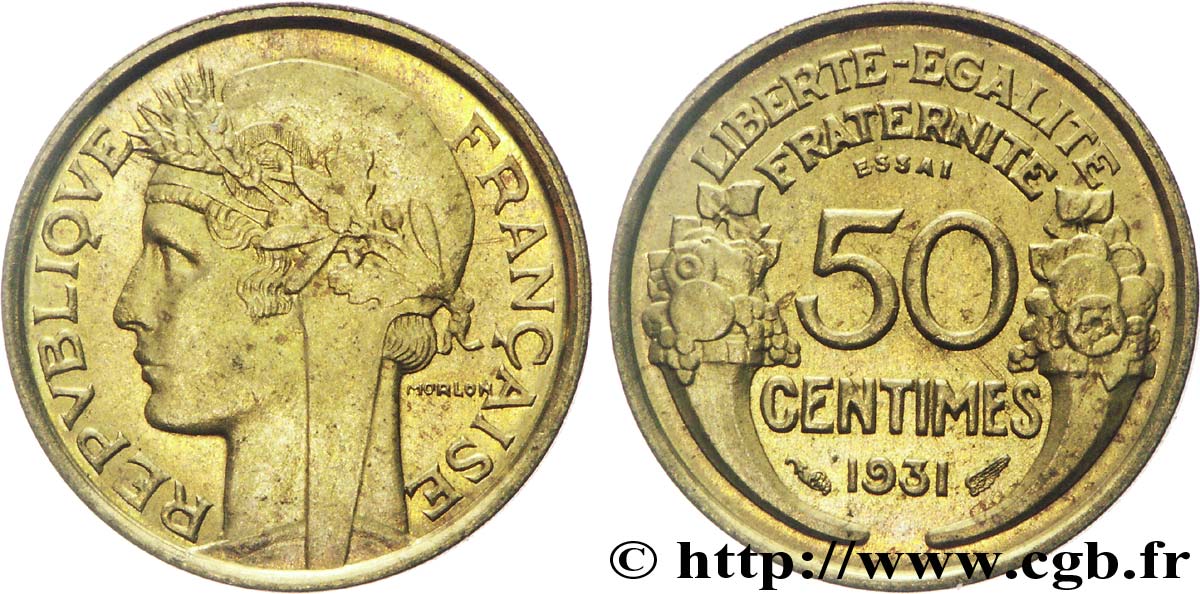 Essai de 50 centimes Morlon 1931 Paris F.192/1 SUP 